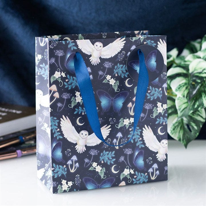 Jones Home & Gift Gift Bags 23cm Midnight Forest Owl Print Gift Bag
