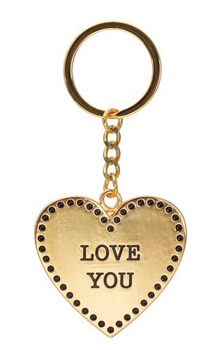 Gold Love Heart Keyring - The Hare and the Moon