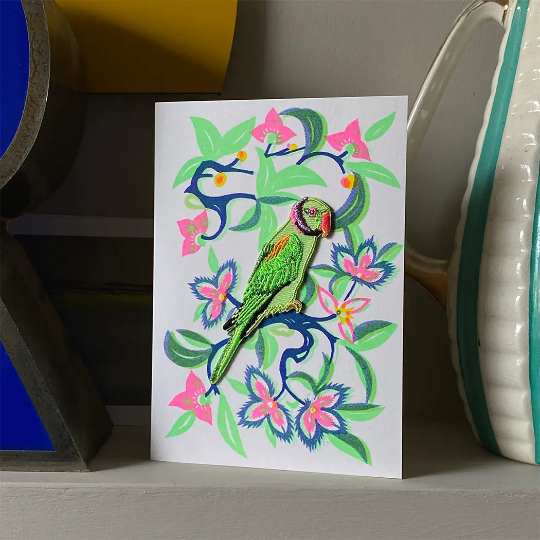 Parrot Iron On Patch Greeting Card - GC-PAP-0016