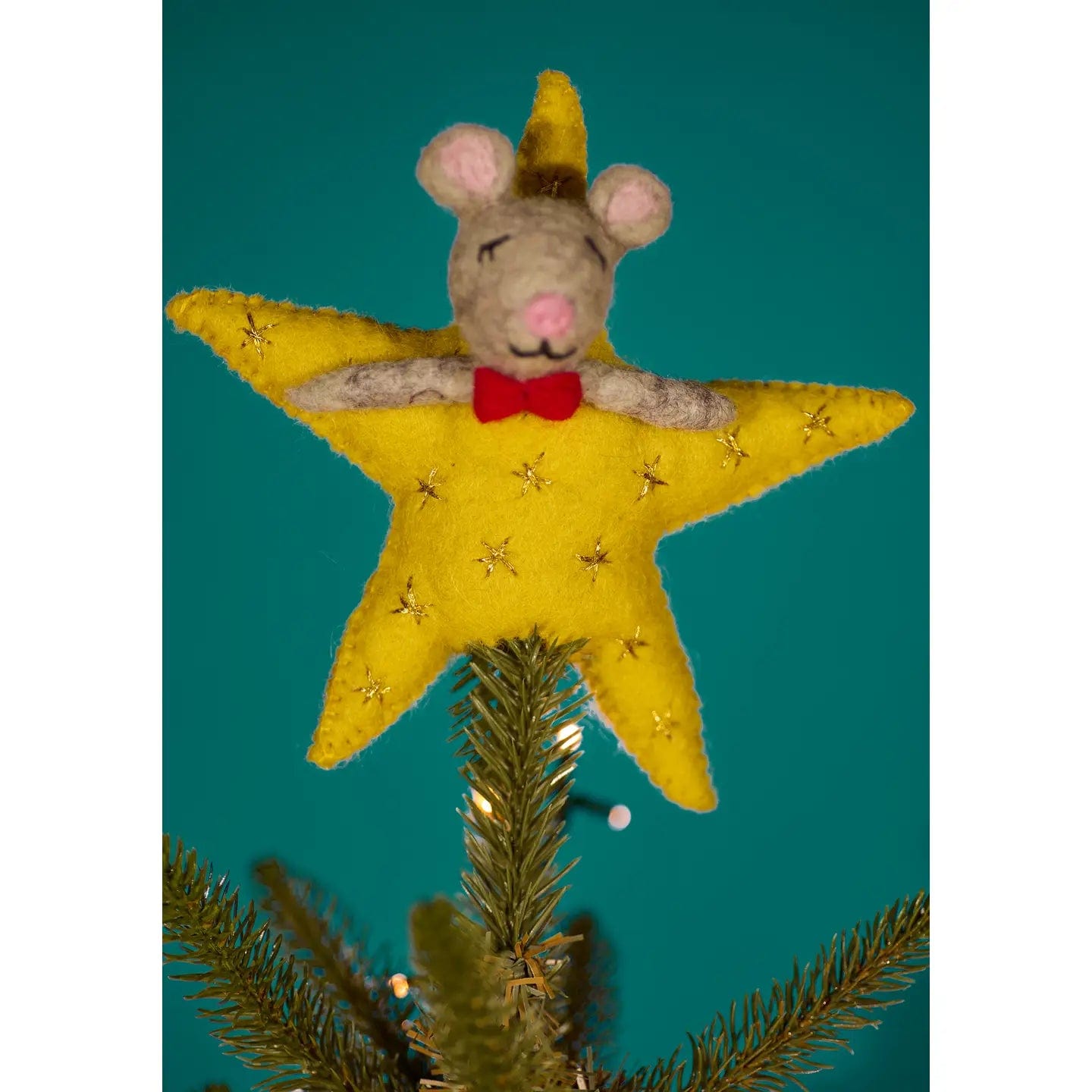 namaste Hanging Decorations Felt Mouse Star Tree Topper - XM124