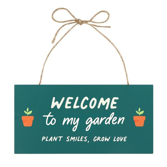 IN THE GARDEN WELCOME HANGING SIGN - The Hare and the Moon