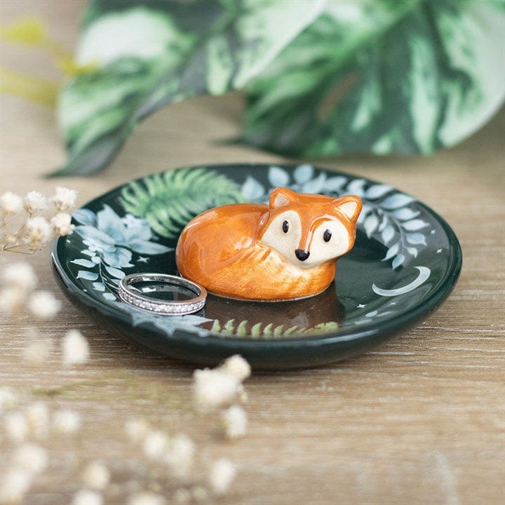 Jones Home & Gift Jewellery Storage Green Fox Trinket Dish