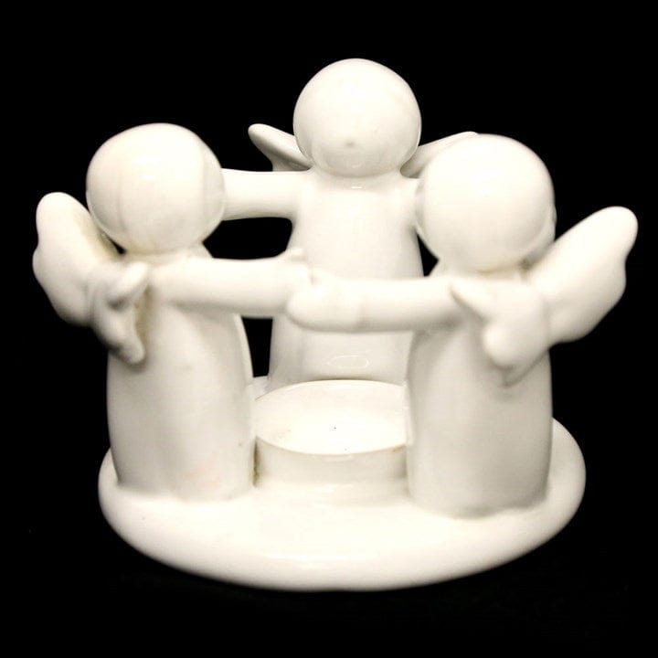 Jones Home & Gift Candles & Accessoires STONEWARE ANGEL TEALIGHT HOLDER