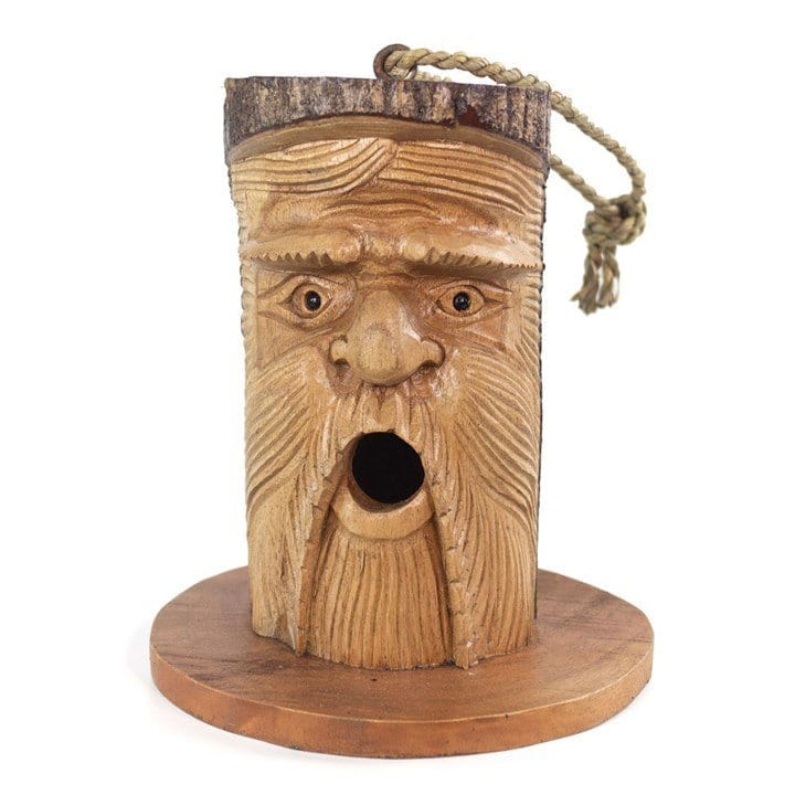 Jones Home & Gift Garden Ornaments PINE WOOD GREEN MAN BIRD HOUSE