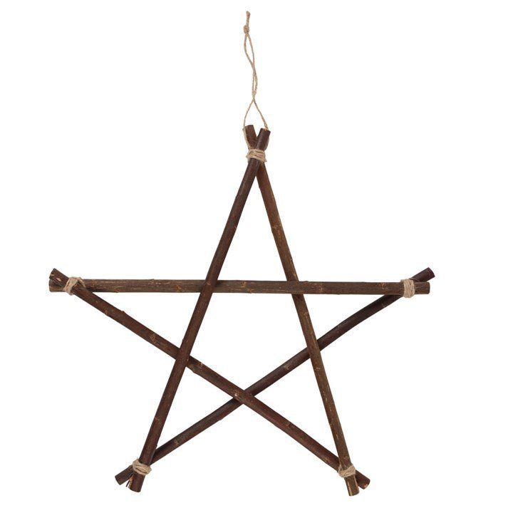 Jones Home & Gift Hanging Decorations 40CM WILLOW BRANCH PENTAGRAM