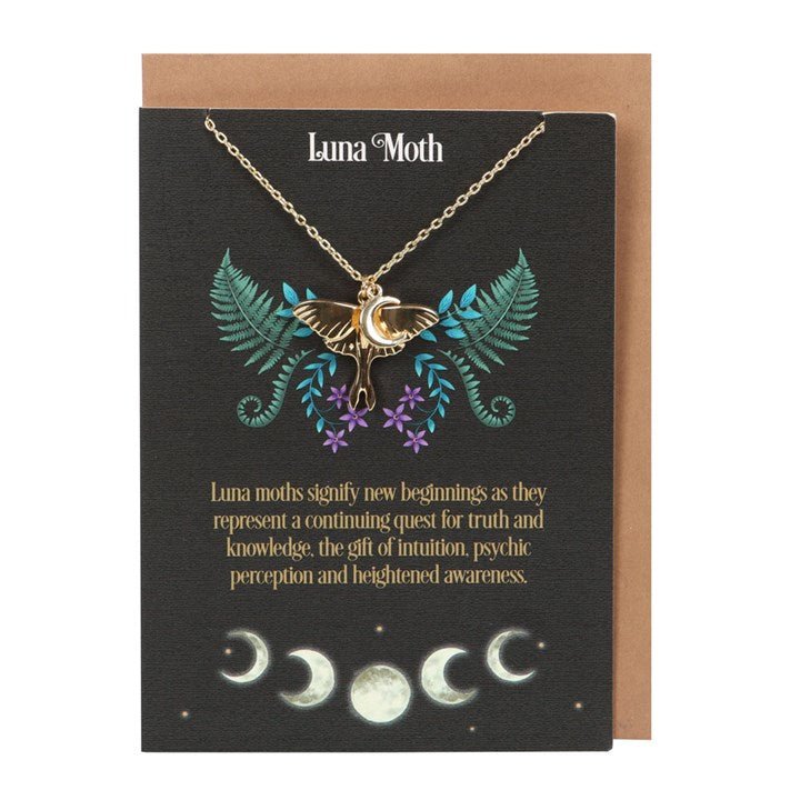 LUNA MOTH NECKLACE CARD - The Hare and the Moon
