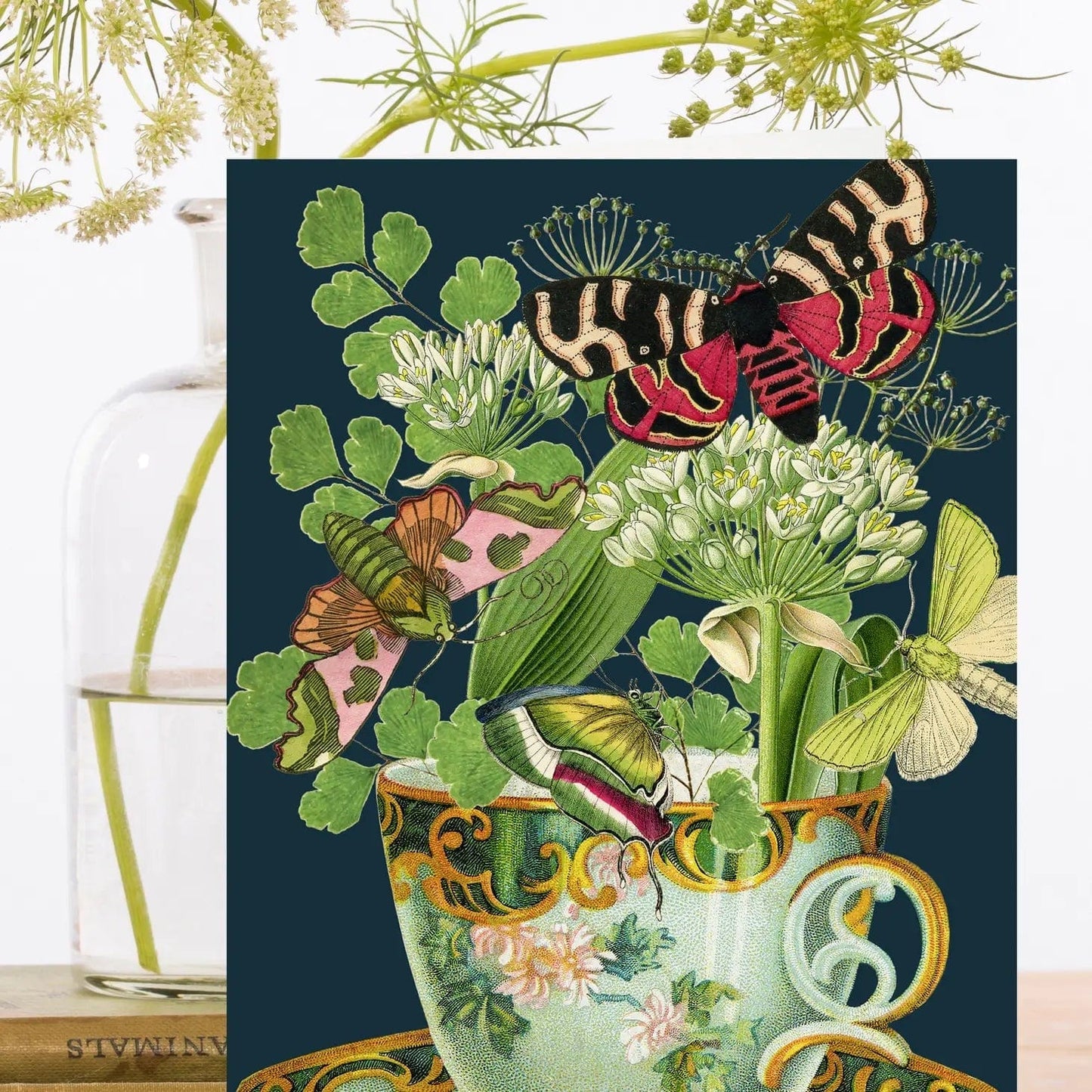 Madame Treacle Cards Blank Teacup Garden Greeting Card - RS238P ~