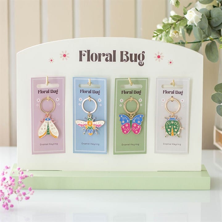 Jones Home & Gift Mirrors FLORAL BUG KEYRINGS