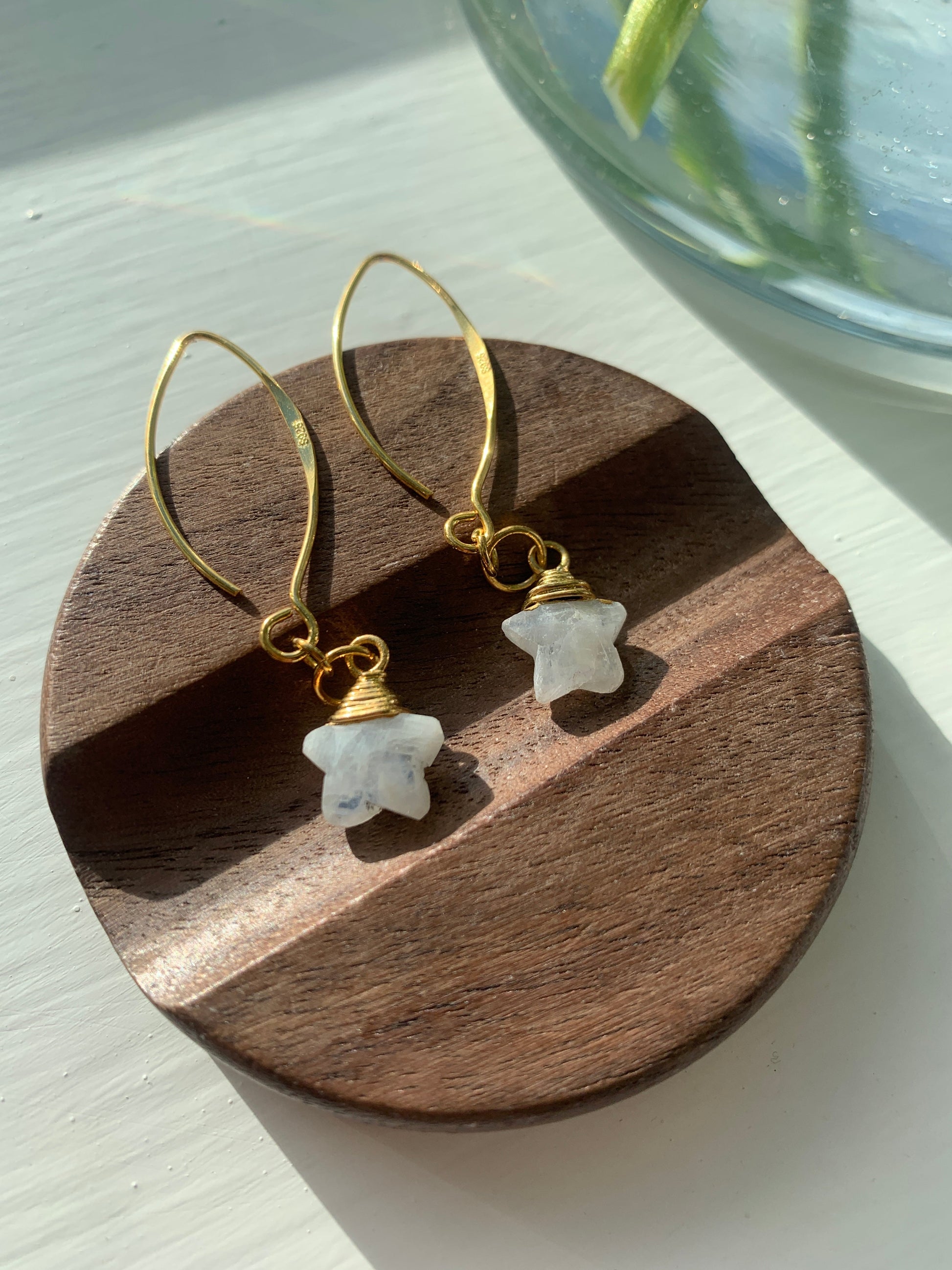 Moonstone Star Earrings - ITEM 14 - The Hare and the Moon