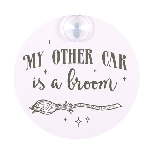 MY OTHER CAR IS A BROOM WINDOW SIGN - The Hare and the Moon
