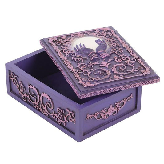 MYSTICAL CRYSTAL BALL RESIN STORAGE BOX - The Hare and the Moon