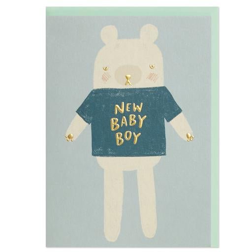 New Baby Boy Greeting Card - WHM11 - The Hare and the Moon