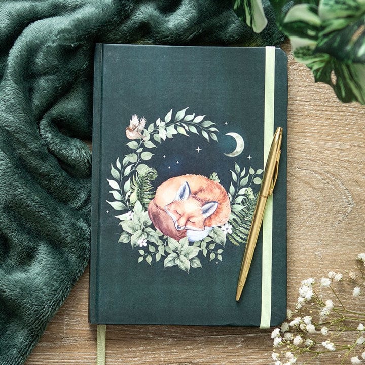 Jones Home & Gift Notebooks Green Sleeping Fox A5 Notebook