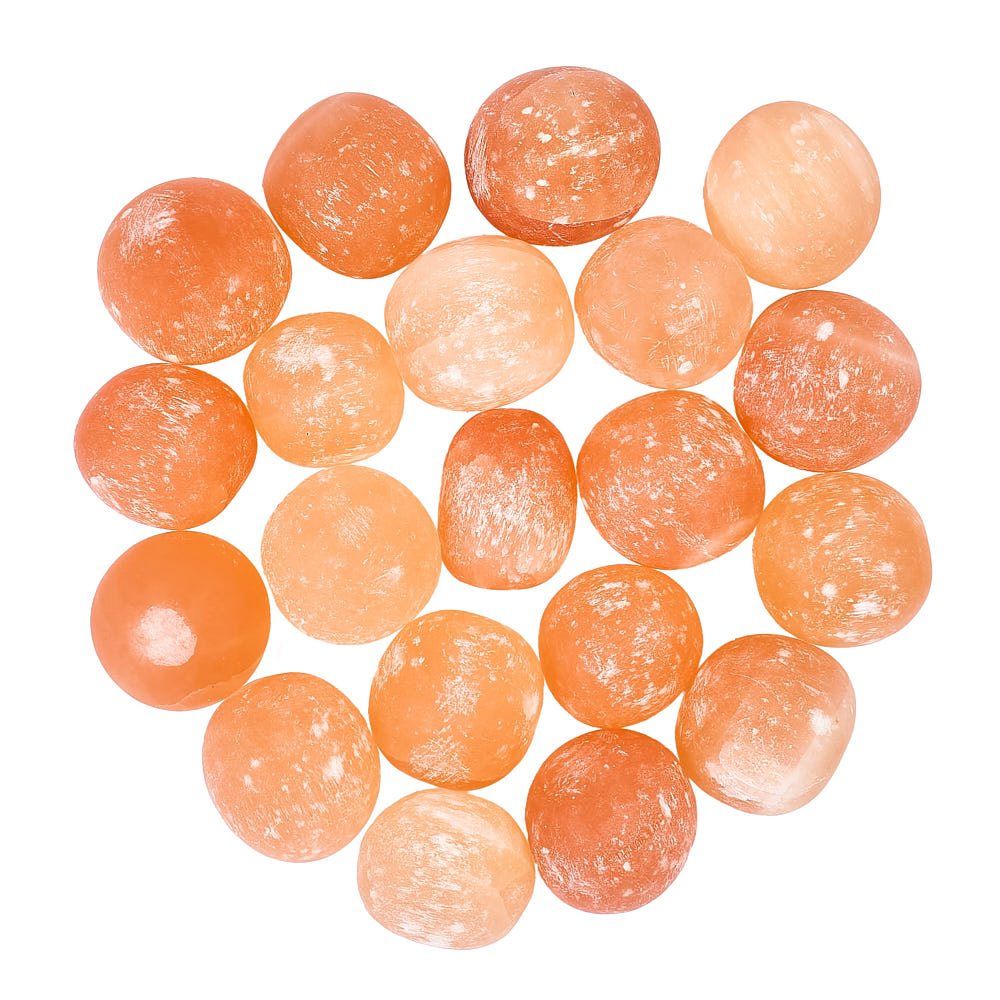 Orange Selenite Tumble Stone - Stone of Vitality and Emotional Clarity