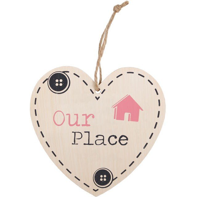 OUR PLACE HANGING HEART SIGN - The Hare and the Moon