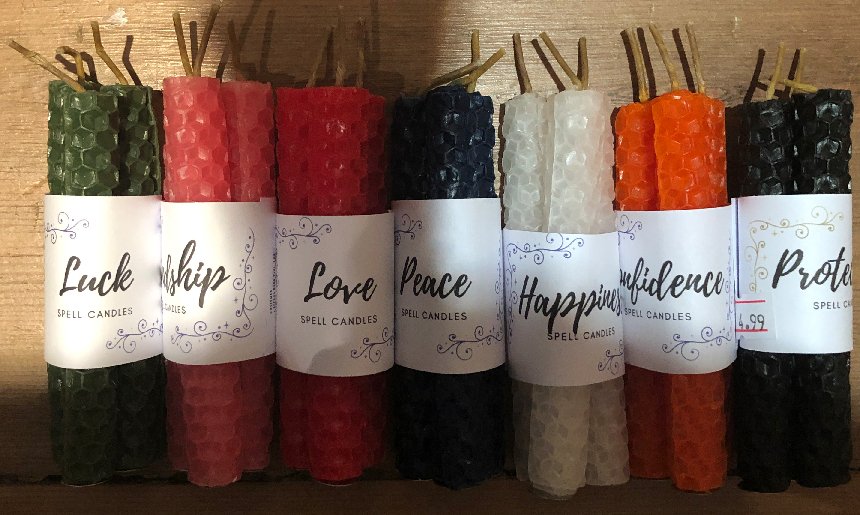 PACK OF 3 BEESWAX SPELL CANDLES - VARIOUS OPTIONS AVAILABLE - The Hare and the Moon