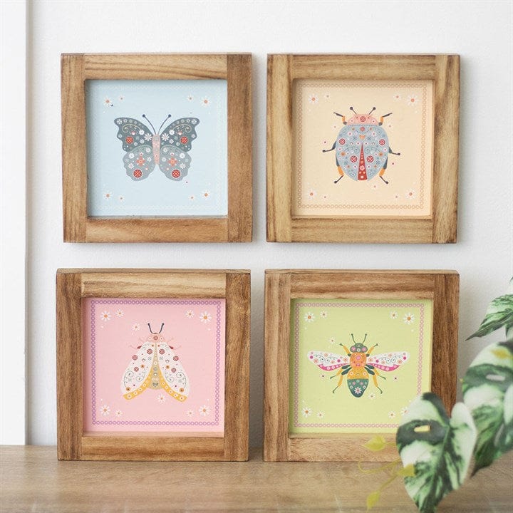 Jones Home & Gift Prints FLORAL BUG FRAMED WALL ART PRINTS