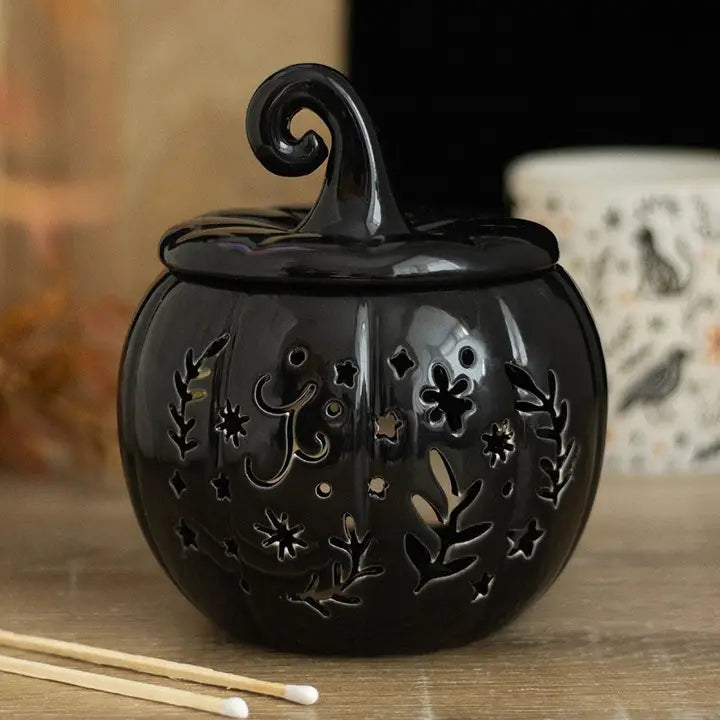 Black Pumpkin Halloween Oil Burner and Wax Warmer