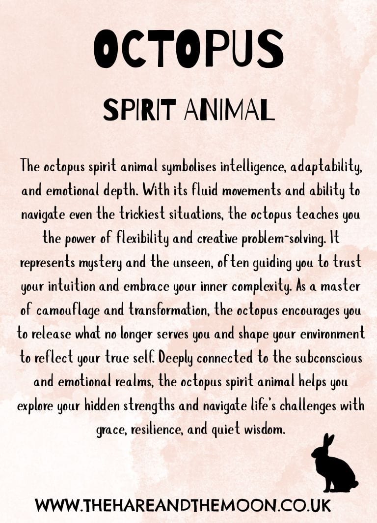 The Hare and the Moon Spirit Animal Charm - Octopus - SPA22