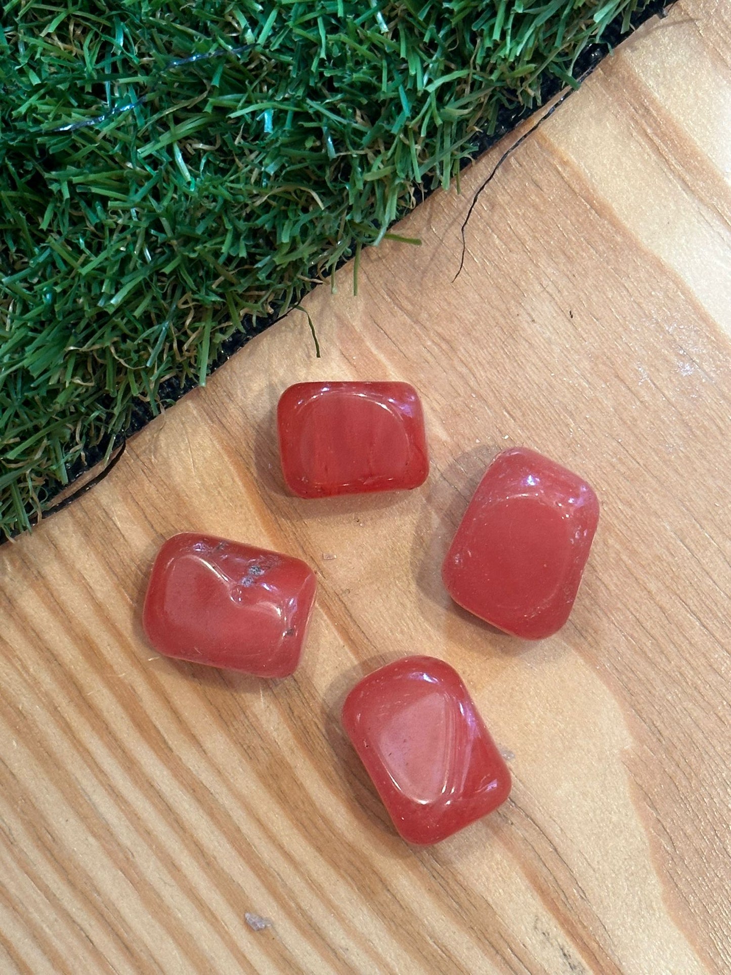 The Hare and The Moon Crystals Cherry Quartz Tumble Stone - The Stone of Enthusiasm