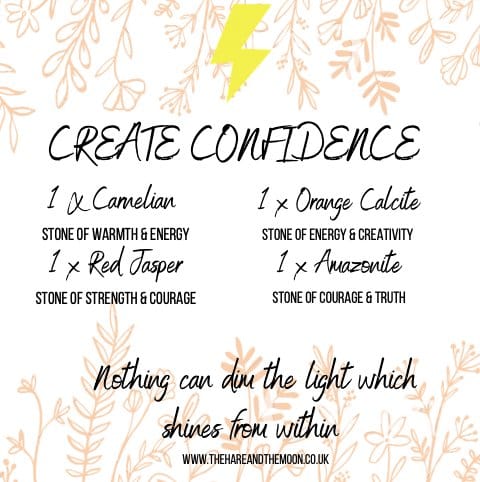 The Hare and the Moon Crystals Create Confidence Healing Crystal Stone Set - CF001