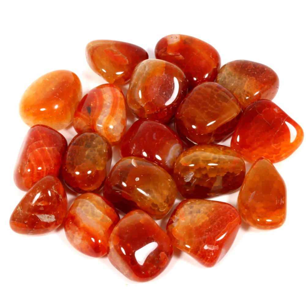 The Hare and The Moon Crystals Fire Agate Tumble Stone - The Stone of Life Force