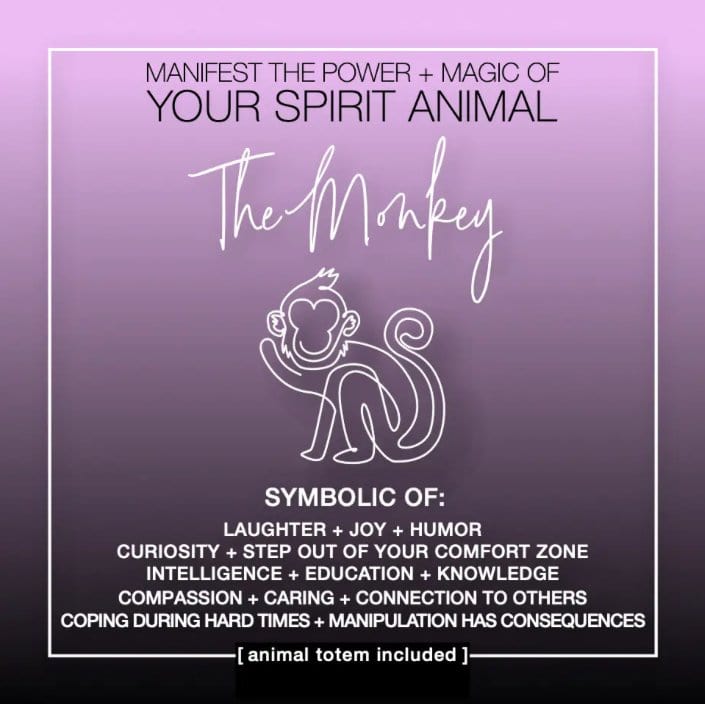 Warm Human Cards MANIFEST THE POWER + MAGIC OF YOUR SPIRIT ANIMAL THE MONKEY