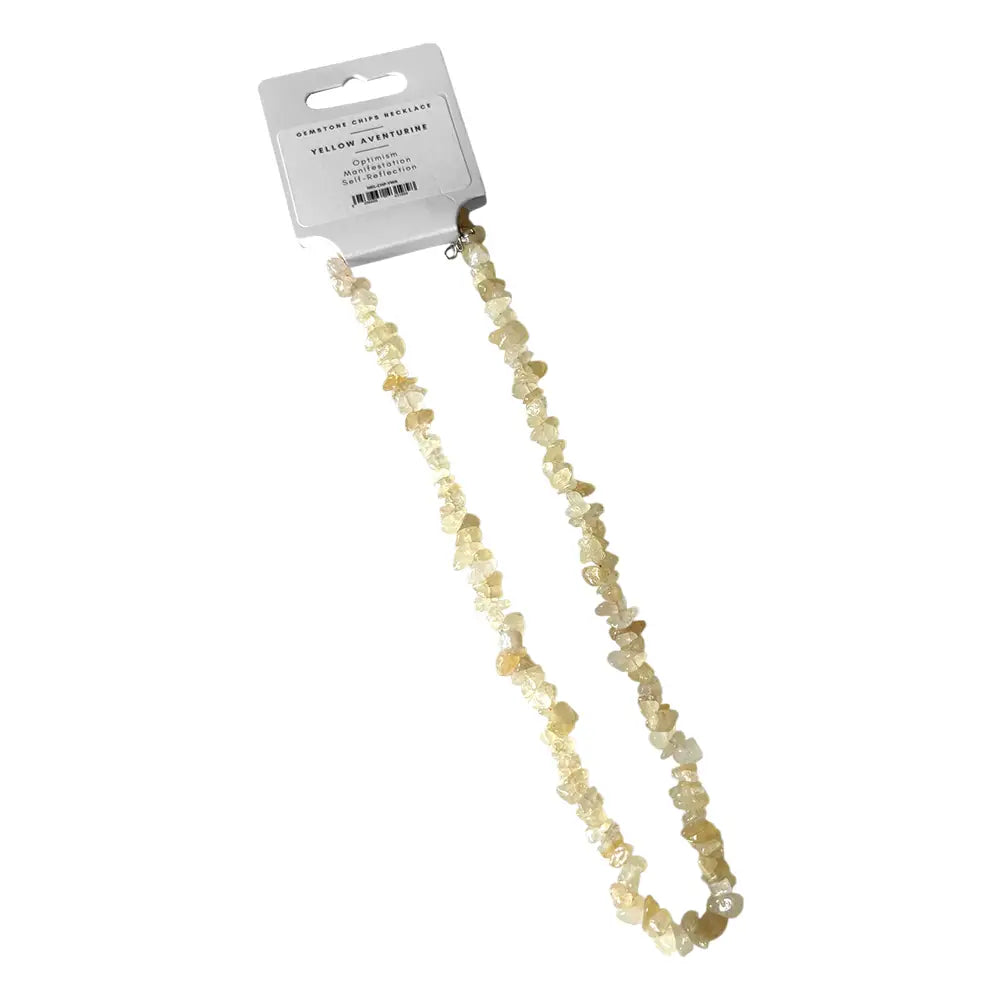 Yellow Aventurine Gemstone Chips Necklace - NE80