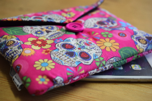 Pink Mexican Skulls Print Tablet Bag freeshipping - The Hare and the Moon