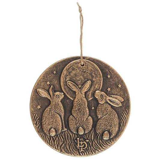 Bronze EFFECT MOON SHADOWS PLAQUE BY LISA PARKER freeshipping - The Hare and the Moon