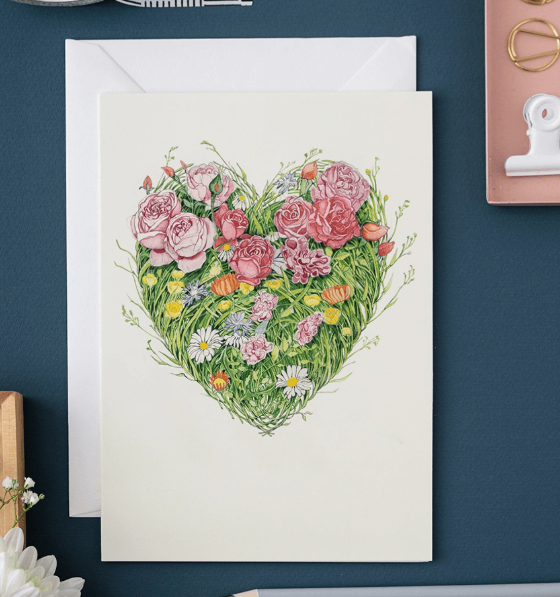 DM Cards Grass Heart Greeting Card - DM24
