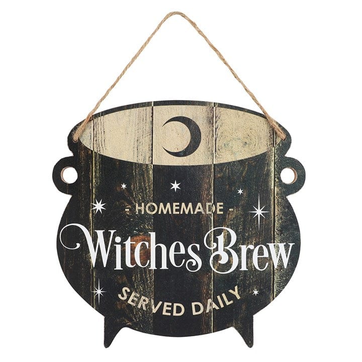 Jones Home & Gift Signs and Memoboards WITCHES BREW CAULDRON MDF HANGING SIGN