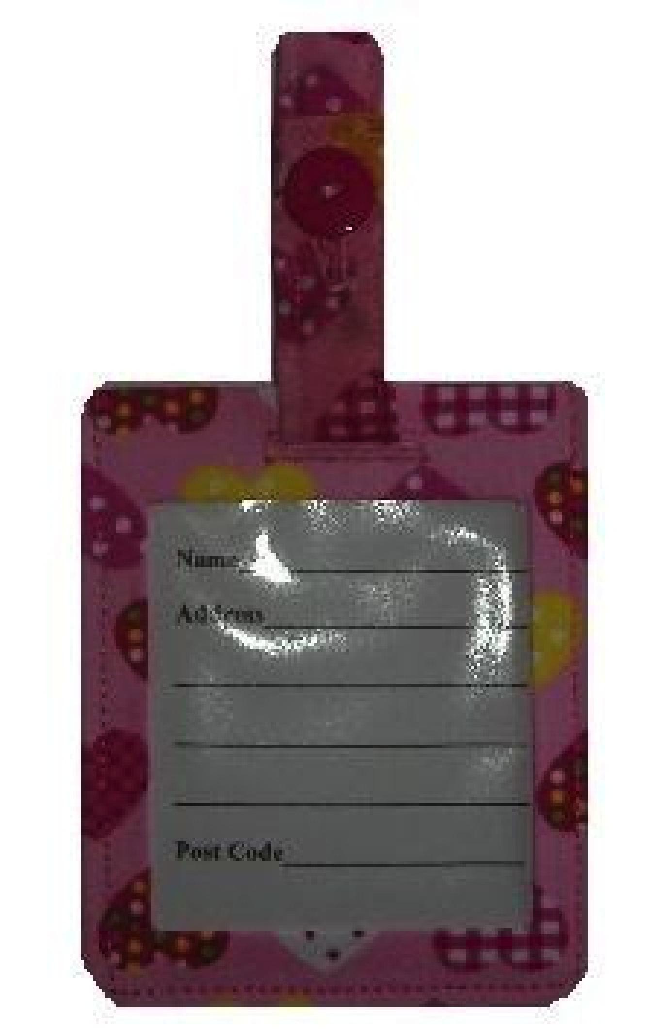 Miss Pretty London Luggage Tags Pink Hearts Luggage Identity Bag Tag