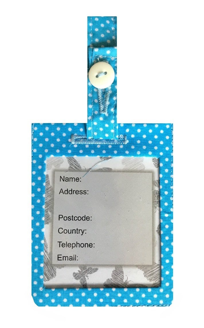 Miss Pretty London Luggage Tags Powder Blue Polka Dot Luggage Identity Bag Tag