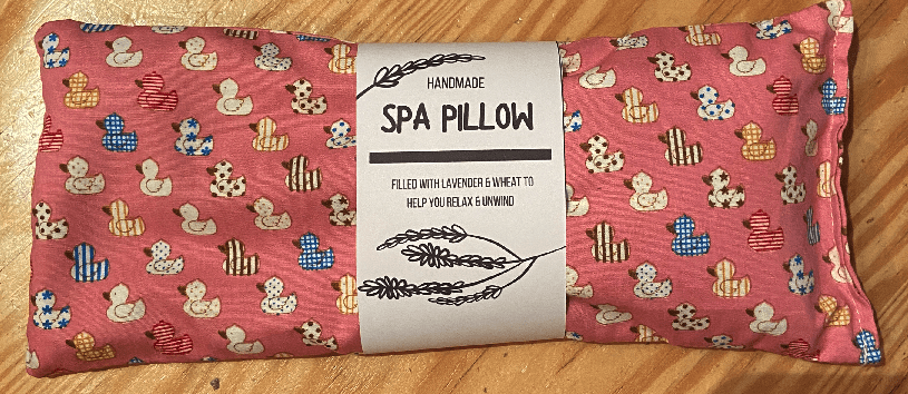 Miss Pretty London Skincare Pink Ducks Print Handmade Heatable Lavender and Wheat Spa Pillow