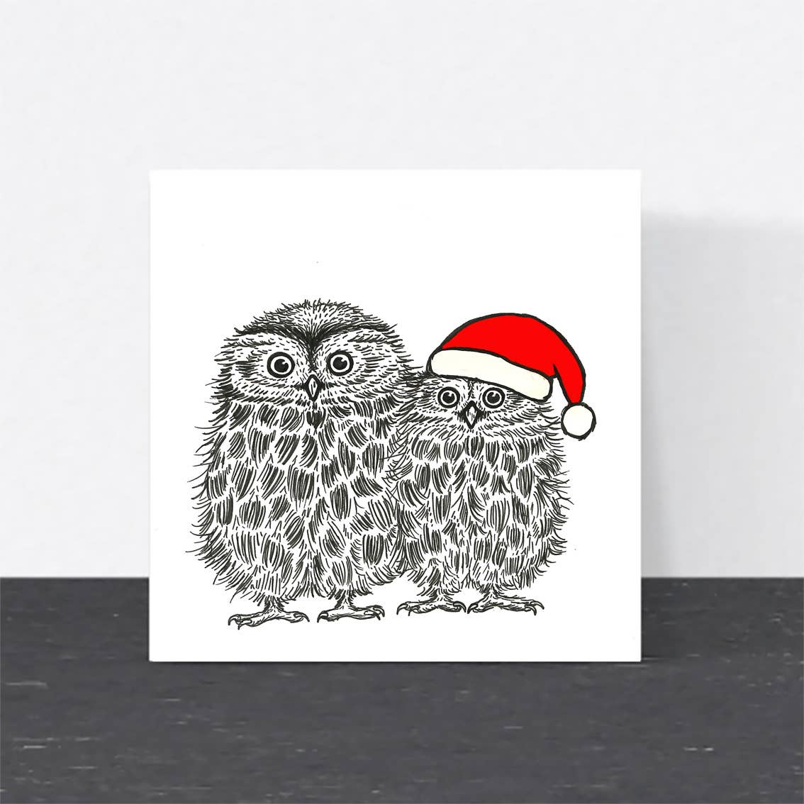 Wild Lines Cards Cute Christmas Owls Greeting Card - WL3