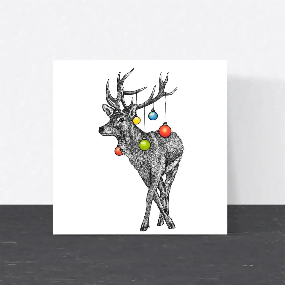 Wild Lines Cards Red Deer Christmas Greeting Card - WL2