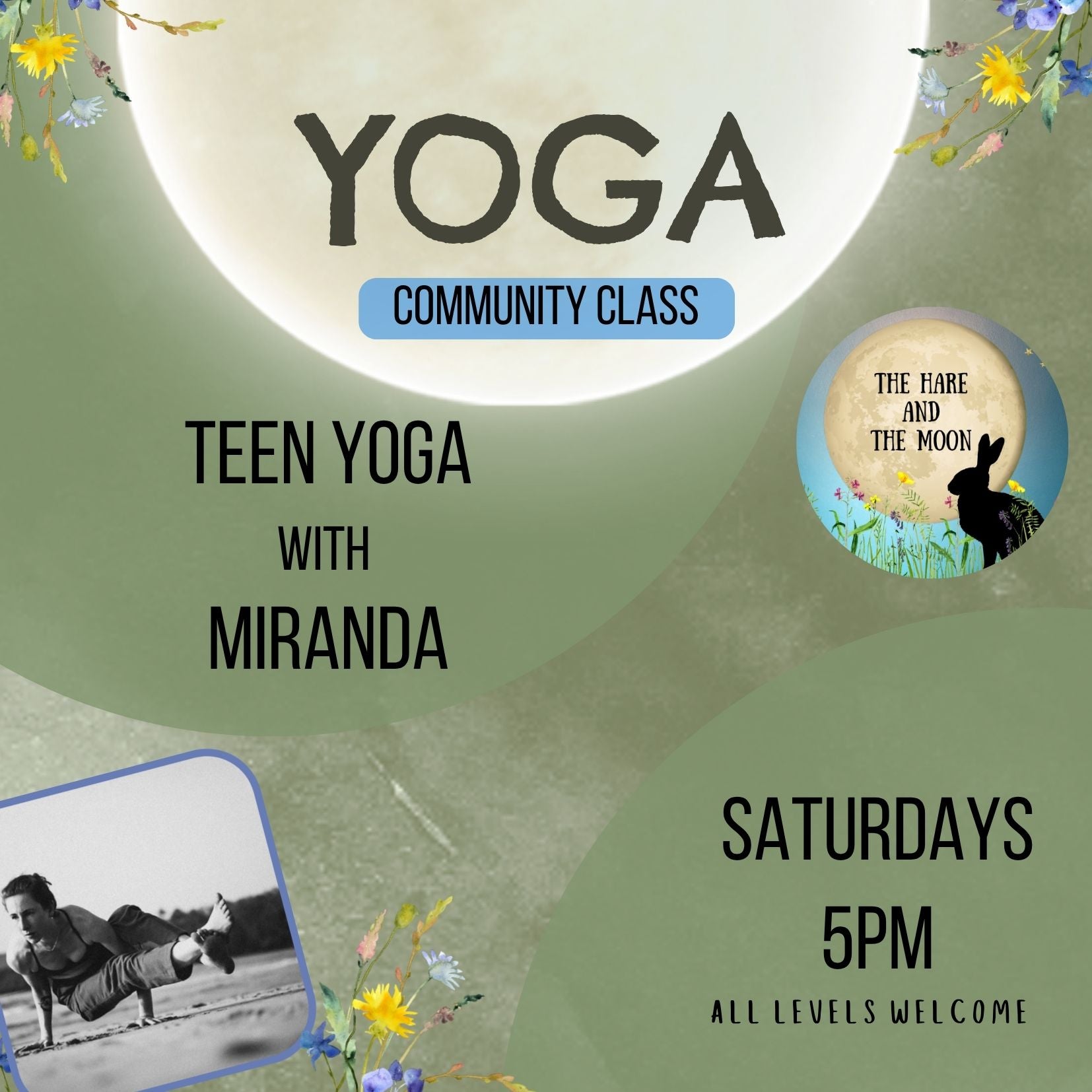 Teen Yoga with Miranda - 5pm Saturdays - Pay as you can Afford