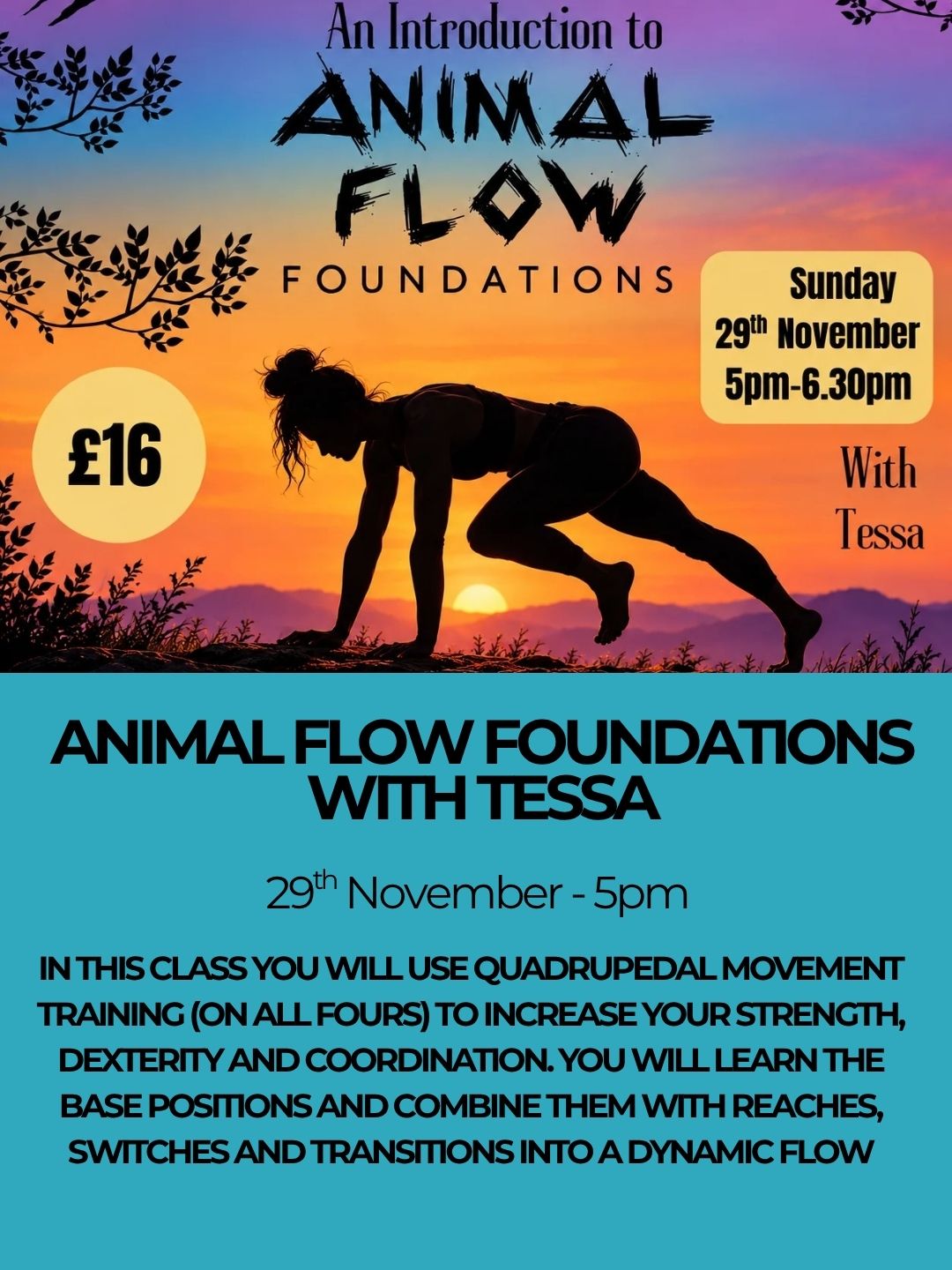 Sunday Special - An Introduction to Animal Flow Foundations - 29th November - 5pm