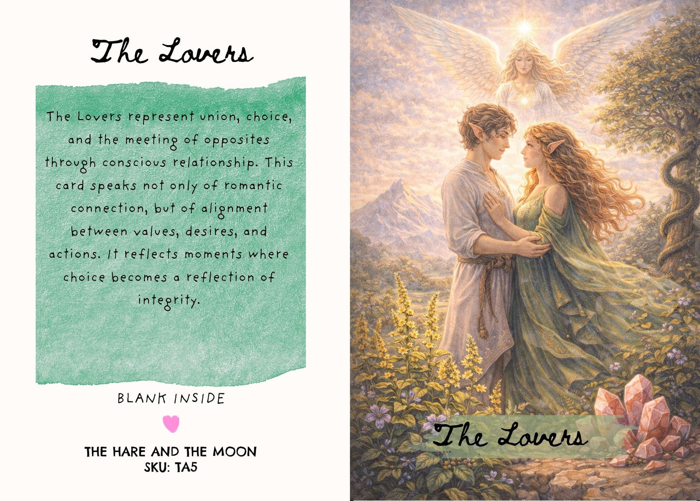 The Lovers Tarot Greeting Card - TA5