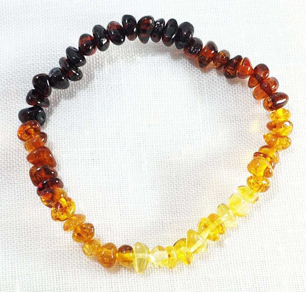 Small Mixed Amber Chip Bracelet  - Stone of Clearing - CB5