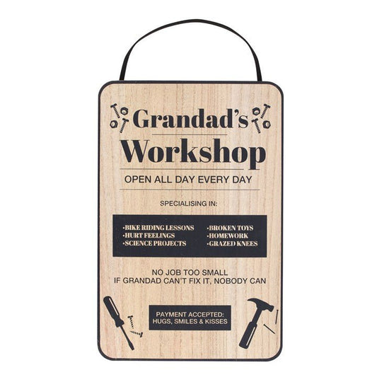 30CM GRANDAD'S WORKSHOP HANGING SIGN - The Hare and the Moon