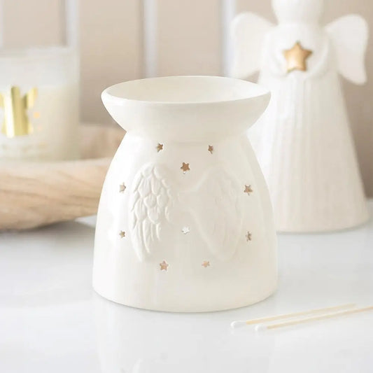 WHITE ANGEL SILHOUETTE CUT OUT OIL BURNER