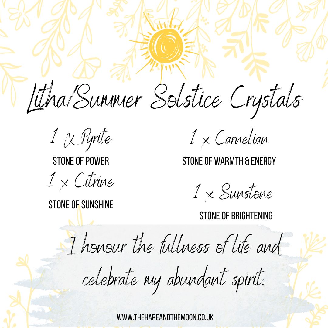 Litha/ Summer Solstice Healing Crystal Stone Set - BM7