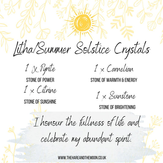 Litha/ Summer Solstice Healing Crystal Stone Set - BM7