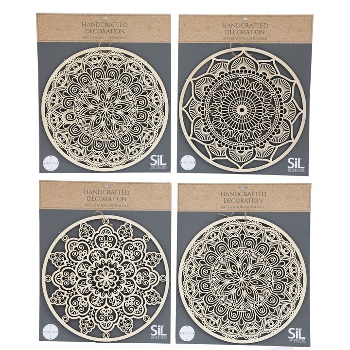 40CM LASER CUT MANDALA HANGING DECORATION - The Hare and the Moon