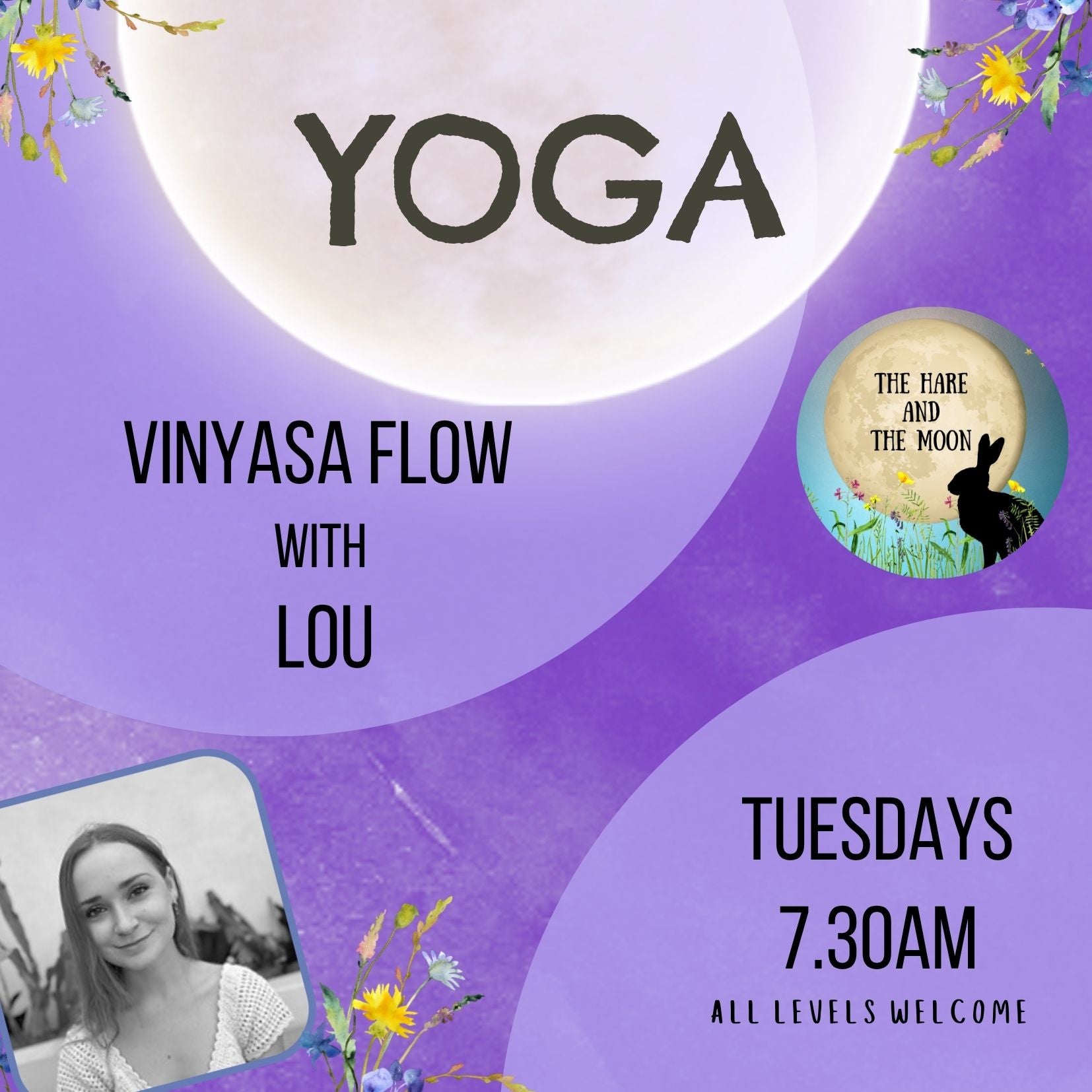 Morning Vinyasa Flow Yoga with Lou - Tuesdays - 7.30am