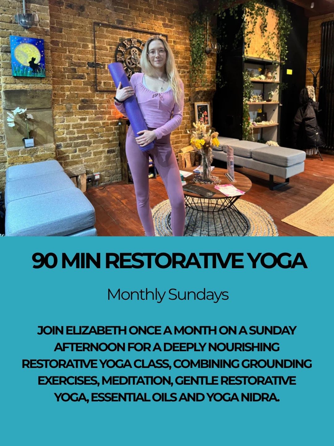 Restorative Yoga with Elizabeth - Monthly - Sunday Afternoons