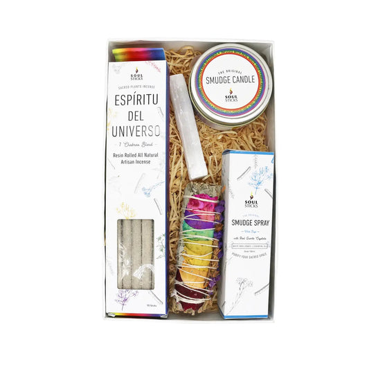 7 Chakras Shamans Kit Smudging Gift Set in White Box - GSE1 - The Hare and the Moon