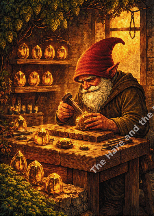Eight of Pentacles - A3 Tarot Prints - The Hare and the Moon - TAPR7